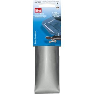 Prym Reflex Tape Strykes på 1,5m – 50mm – Sølvfarget